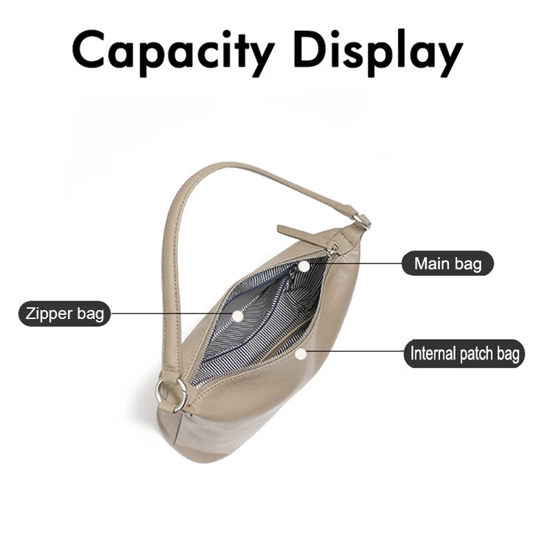 2026 New Lady Top Layer Vegetable Tanned Cowhide Retro Armpit Classic Crossbody Handbag Women\'s Versatile Single Shoulder Bag