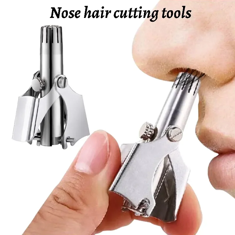 Nose Trimmer for Men Stainless Steel Manual Trimmer for Nose Shaver Washable Portable Nose Ear Hair Trimmer