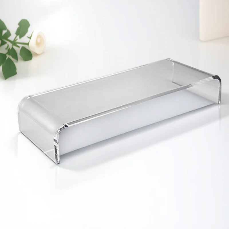 Acrylic Monitor Riser Transparent Computer Monitor Stand Desktop Office Screen Riser Storage Holder for Ergonomic Workstation