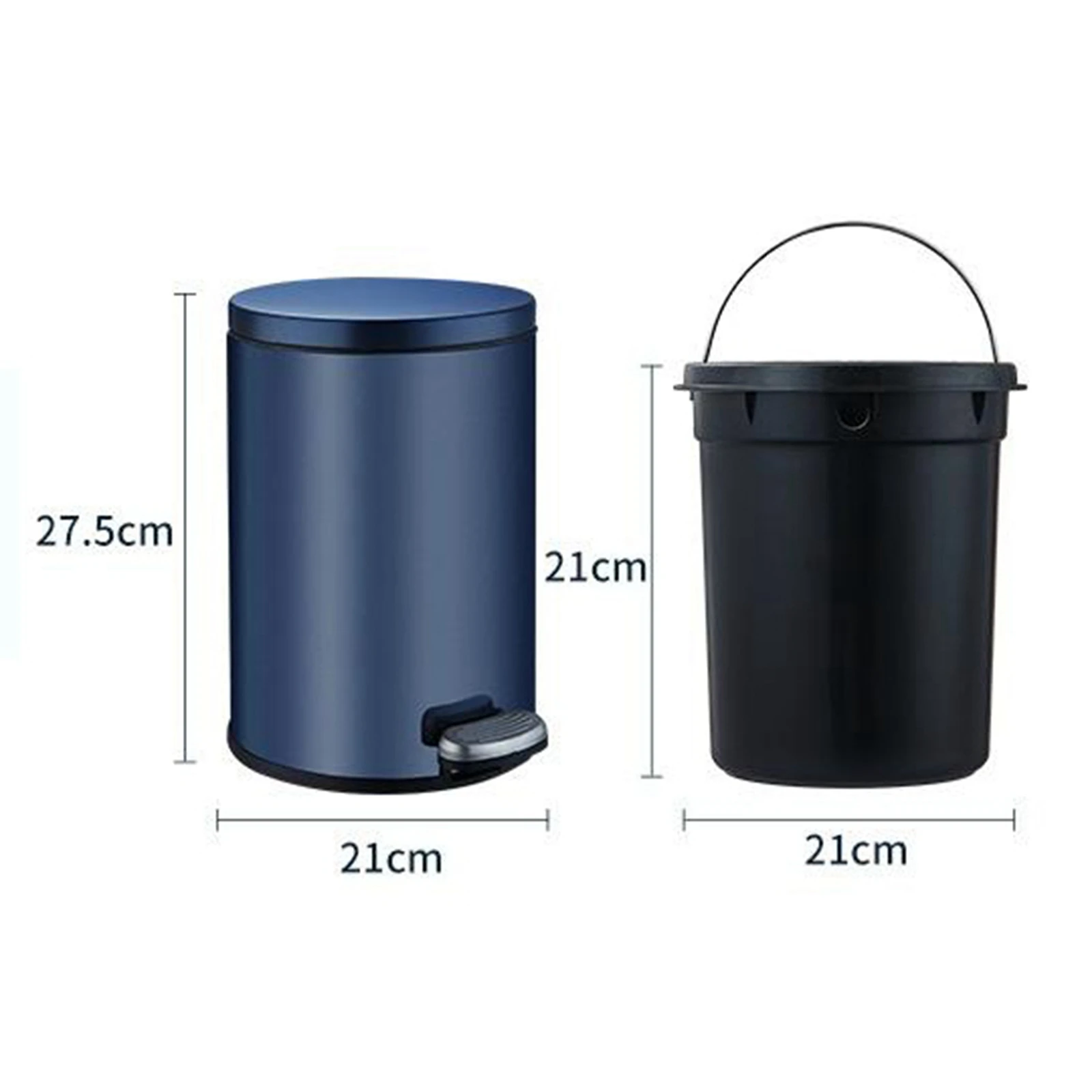 Step Trash Can Soft Close Lid & Step Foot Pedal Paper Bins Rust Proof 6L Foot Pedal Garbage Bin for Kitchen Hotel, Office Home