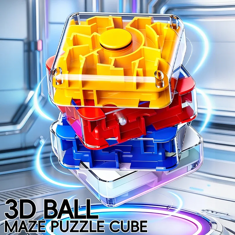 

New 3D Maze Magic Cube Fidgeting Toys Kids Labyrinth Creative Intelligence Cube Logical Thinking Anti Stress Educational Toys ﻿