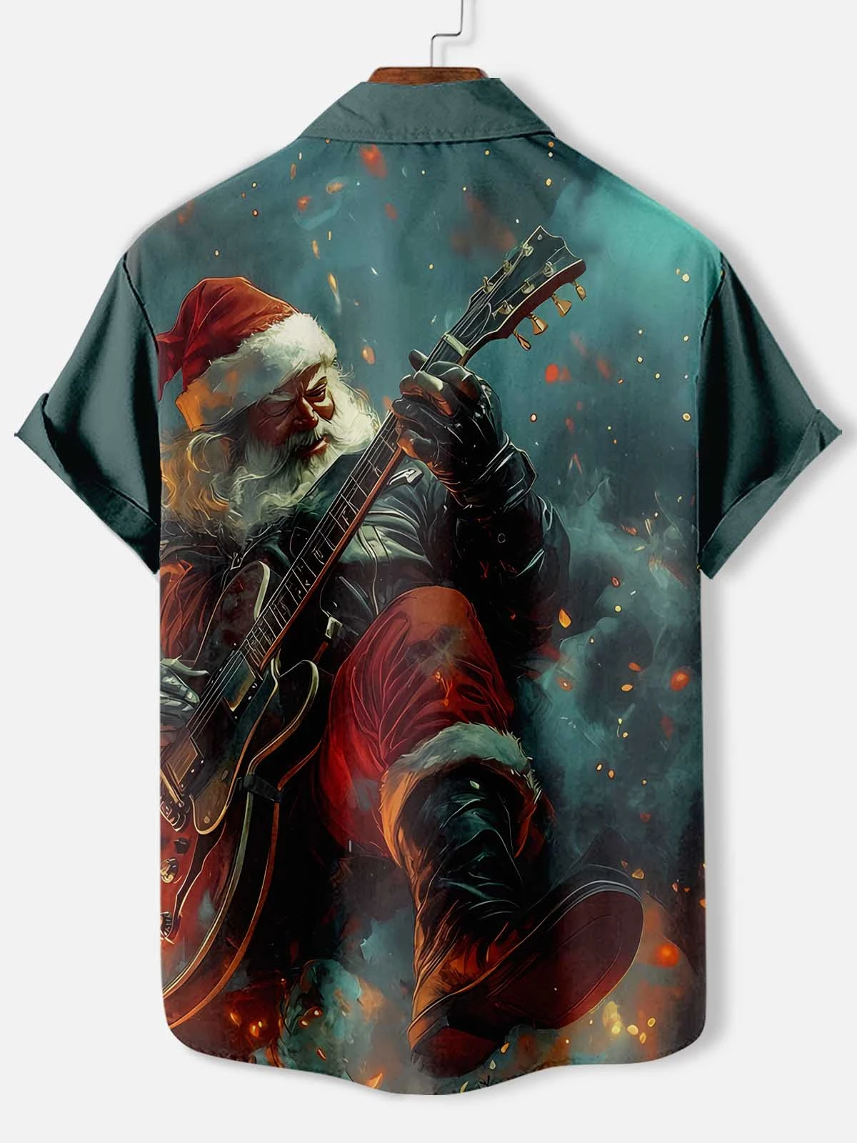 Men's Shirts 3D Christmas Printed Clothes Funny Button Short Sleeve Streetwear Shirt For Men Santa Claus Pattern Daily Clothing