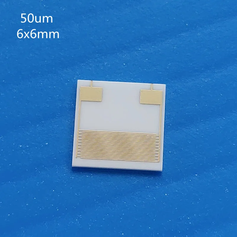 50um Interdigital Gold Electrode 6x6mm Capacitive Array Ceramic Circuit Biological Gas Humidity Sensor Chip