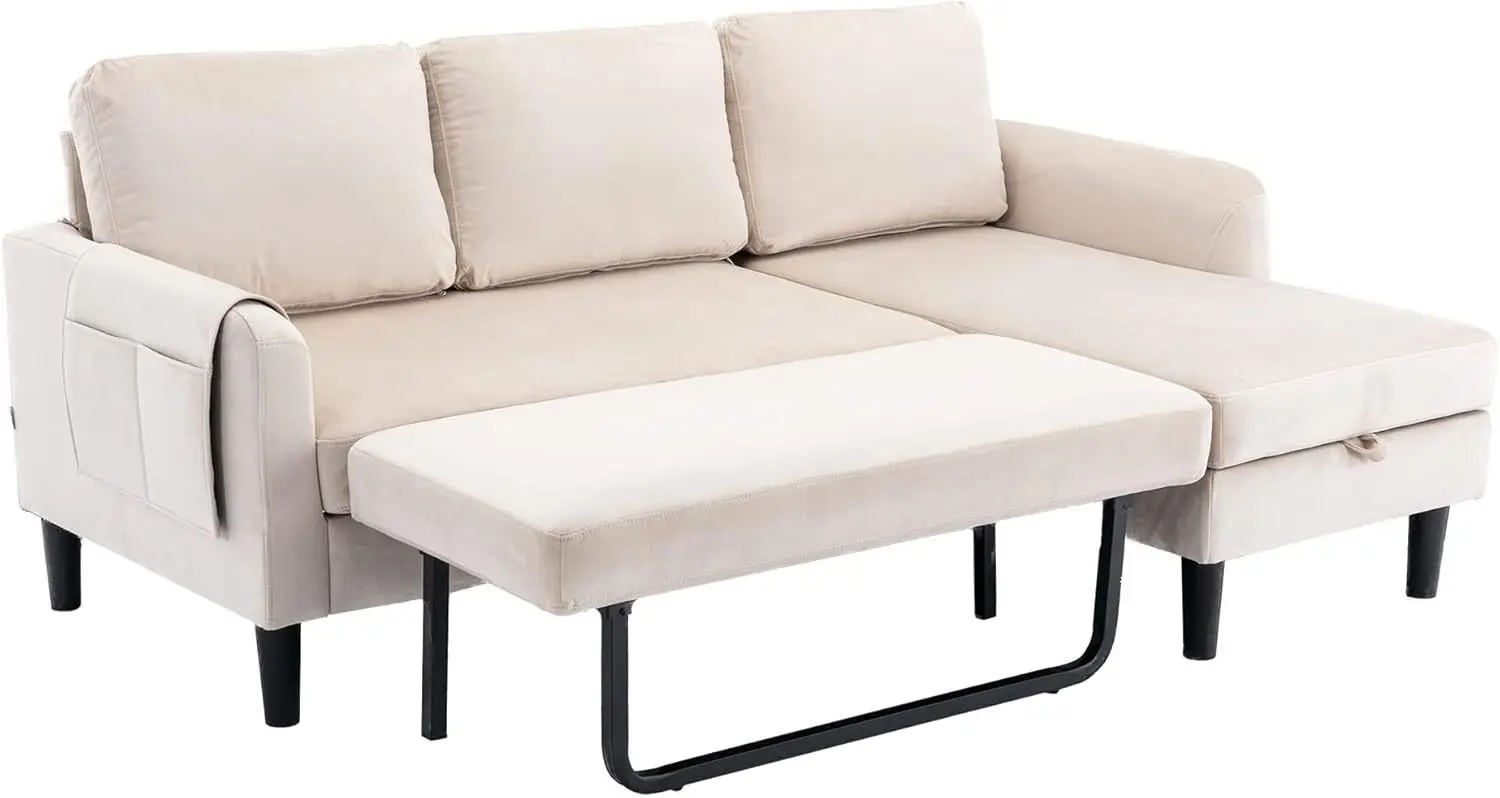 Modern simple pull-out sofa bed  multi-functional combination sofa fabric