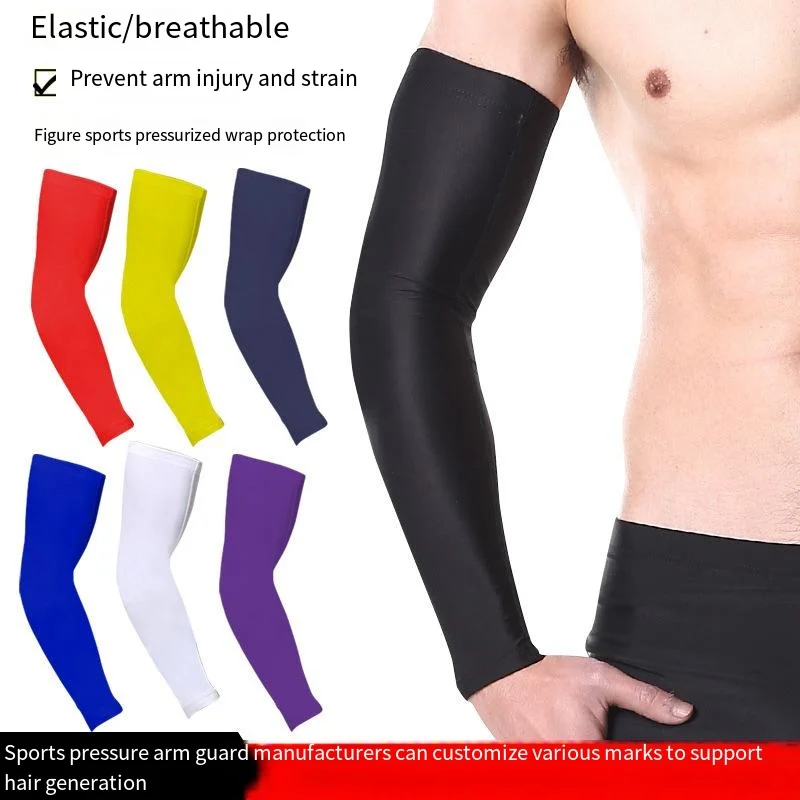 Dropshipping Individuelles Logo Sport Kühlen Arm Ärmeln Radfahren Basketball UV protector compression arm hülse