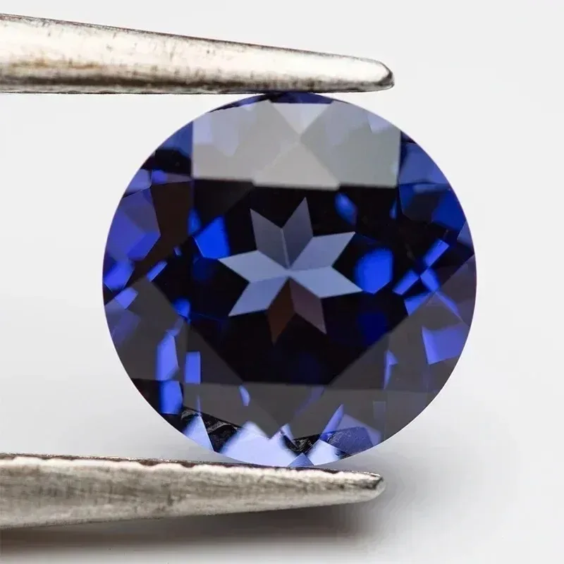 Laborgezüchteter Saphir, runder Schliff, königsblaue Farbe, DIY-Charms, Schmuckherstellung, Ring, Halskette, Ohrringe, Hauptmaterialien, Zertifikat – Detail 2