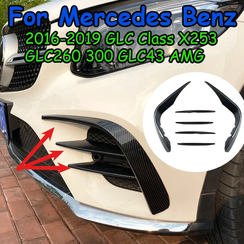 

Front Bumper Splitter Spoiler Fog Light Wind KnifeTrim Body Kits For Mercedes Benz 2016-2019 GLC Class X253 GLC260 300 GLC43 AMG