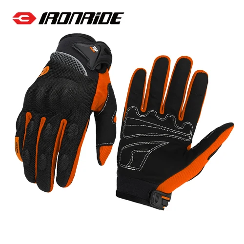 Imagen 1 del producto Guantes de motocicleta transpirables y anticaída, guantes de motociclismo todoterreno con pantalla táctil, guantes deportivos para exteriores con dedos completos