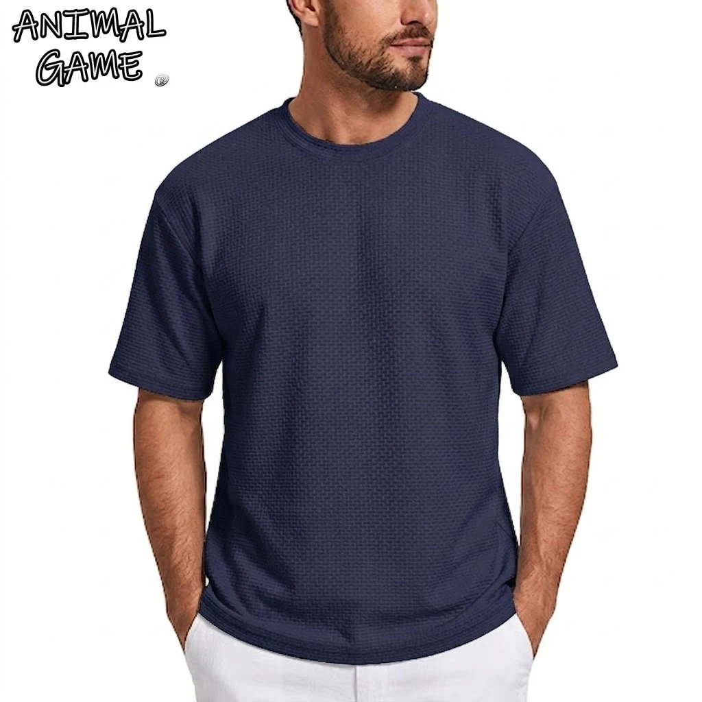 Men's Short Sleeve Ice Silk Shirts Summer Breathable Men's Clothing Gym Man Slim Tshirts for Men Solid Color T-shirt Men's Shirt