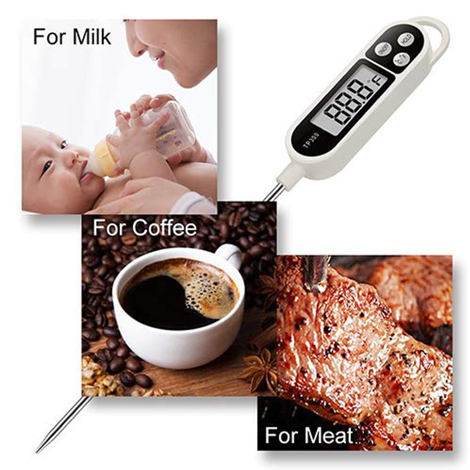  new design digital food thermometer with long probe for cooking bbq kitchen instant read meat thermometer for candy candle 