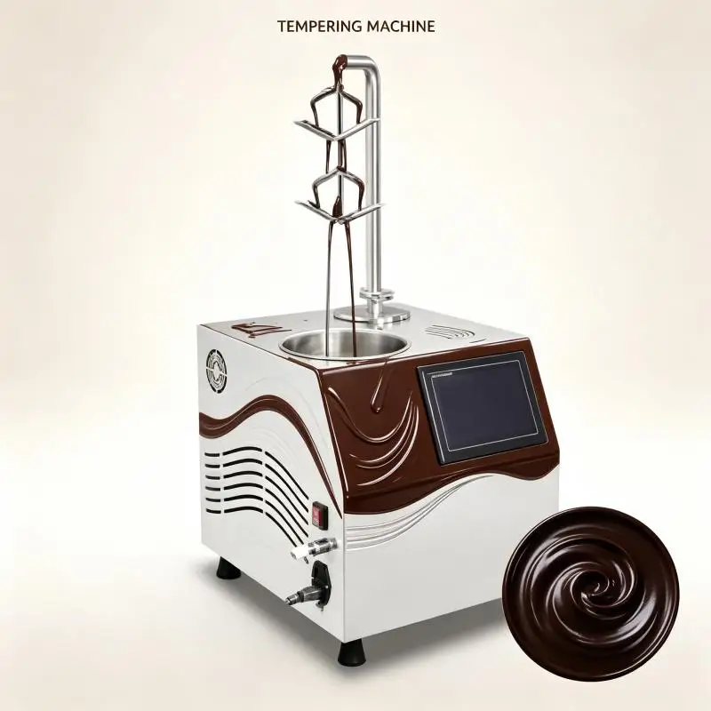 Automatic Commercial Chocolate Tempering Machine Heating Cooling Melting System for Candy Chocolate Processing