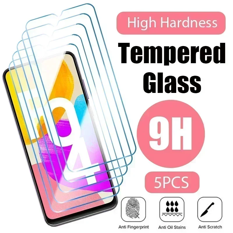 5PCS Tempered Glass For Samsung Galaxy A10 A30 A30S A20e A21S A04 A03 A02S M21 M31 A13 A14 A34 A54 S22 S20 FE Screen Protector