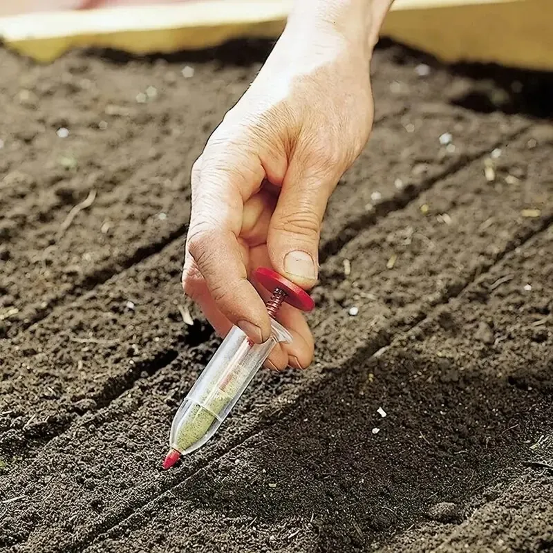 Manual Syringe Type Seed Sower Home Use Small Seeding Tool for Vegetables Flowers Garden Nursery Tray Planting