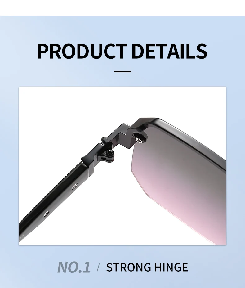 Neue modische Metall-Sonnenbrille mit übergroßem Rahmen, Unisex, Premium, trendig, vielseitig, quadratischer Rahmen, Sonnenbrille 1204 – Detail 8