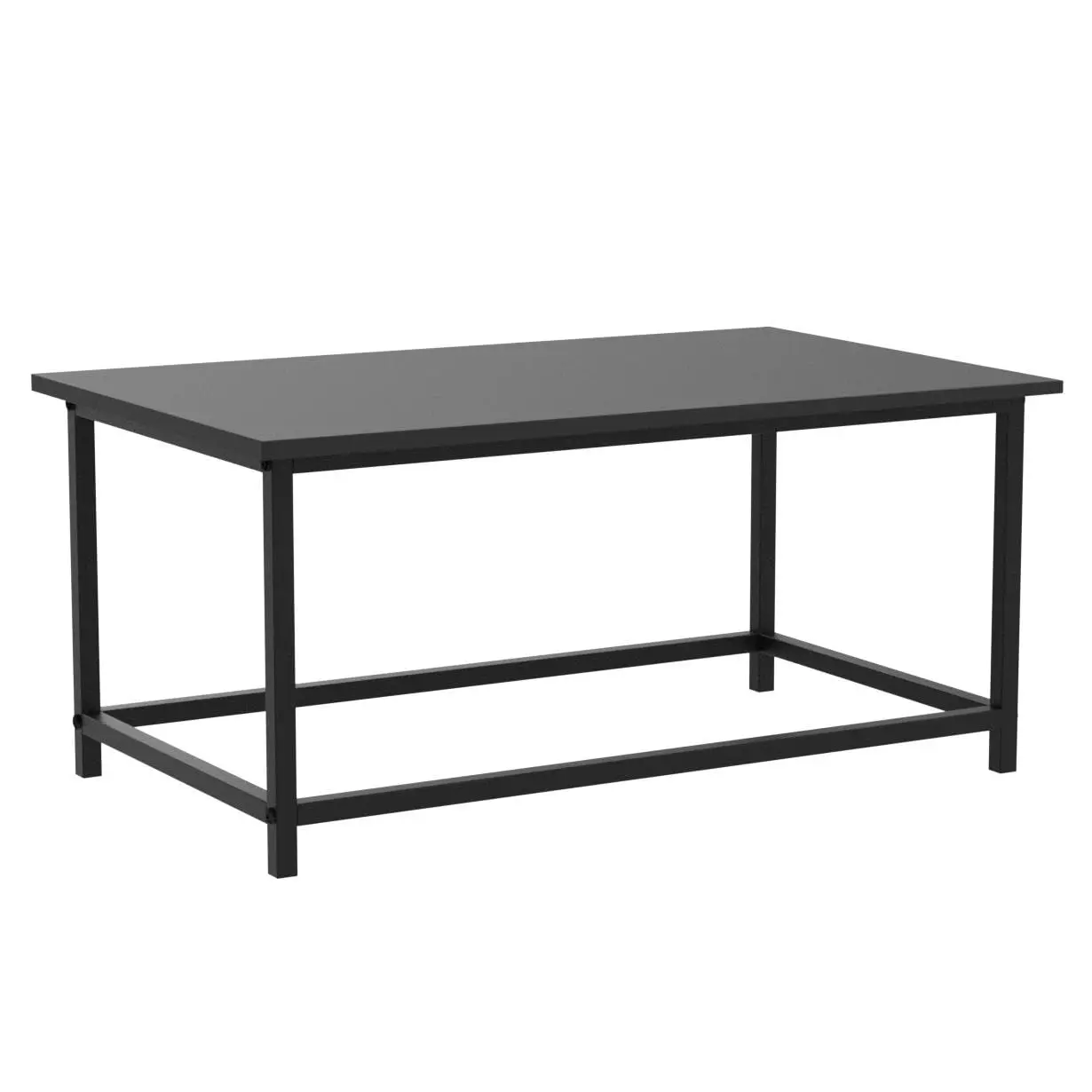 

Modern Black Coffee Table Rectangular Center Table Minimalist for Living Room Home Office, Easy Assembly