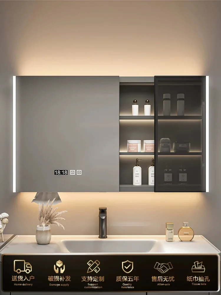 Professional LED Mirror Cabinet Intelligent Modern Design Touch Switch for Living Room Bedroom Hotel Use Stainless for Bathrooms view 2
