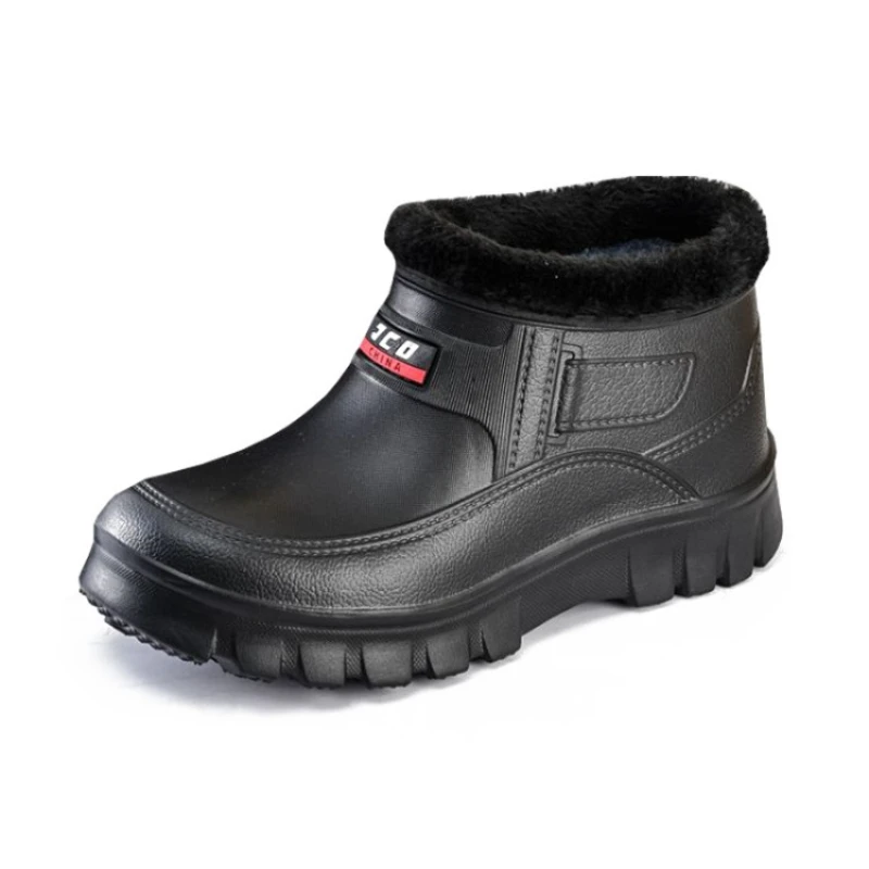 Hiver nouveaux hommes bottes de neige en peluche EVA imperméable chaussures de travail décontractées chaussures de pluie haut chaud et confortable chaussures en coton 2025