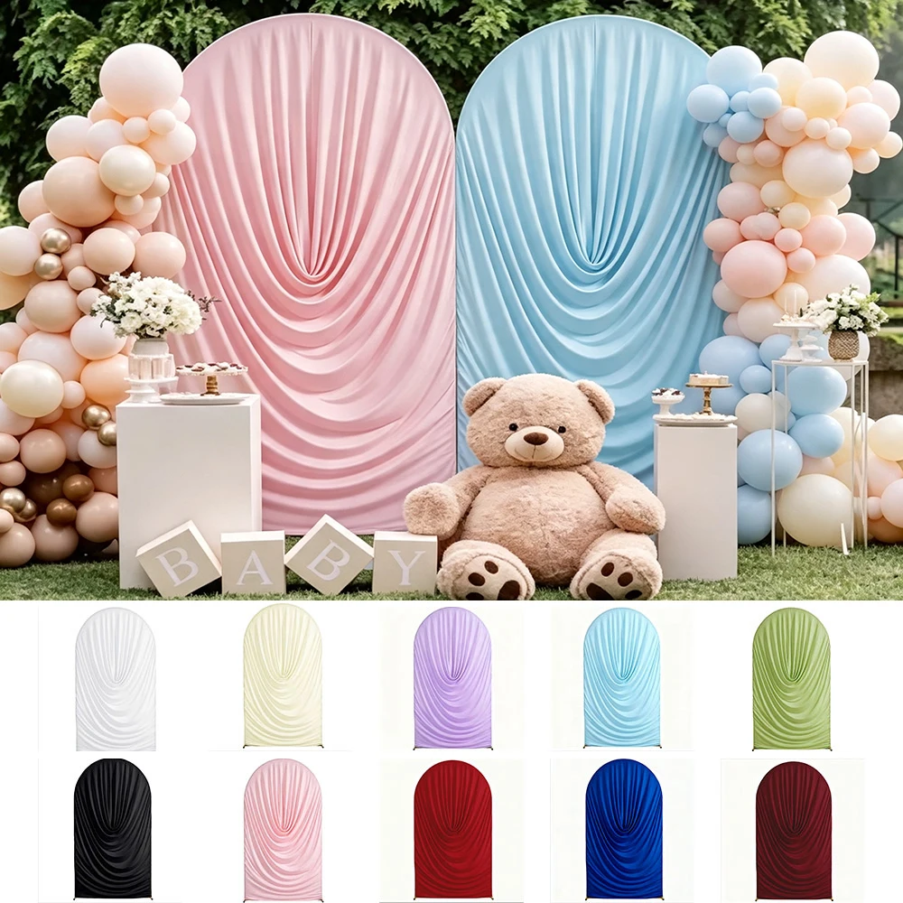 Funda elástica de doble cara multicolor para arco de 6/6.6/7.2 pies, telón de fondo ajustado de spandex para bodas, cumpleaños y baby showers.