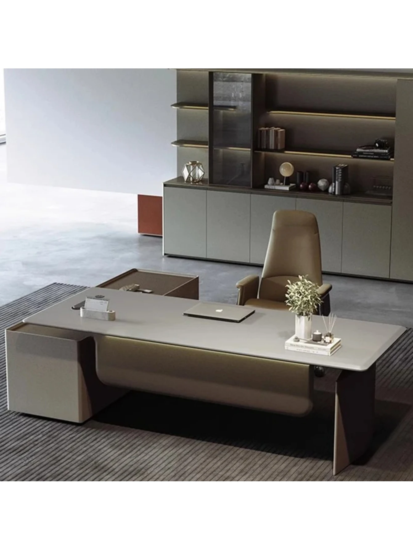 Boss Modern Simple Atmosphere Office Drawers Squad Manager President Mesa Escritorio Furniture Electric Organizer Lifting Table