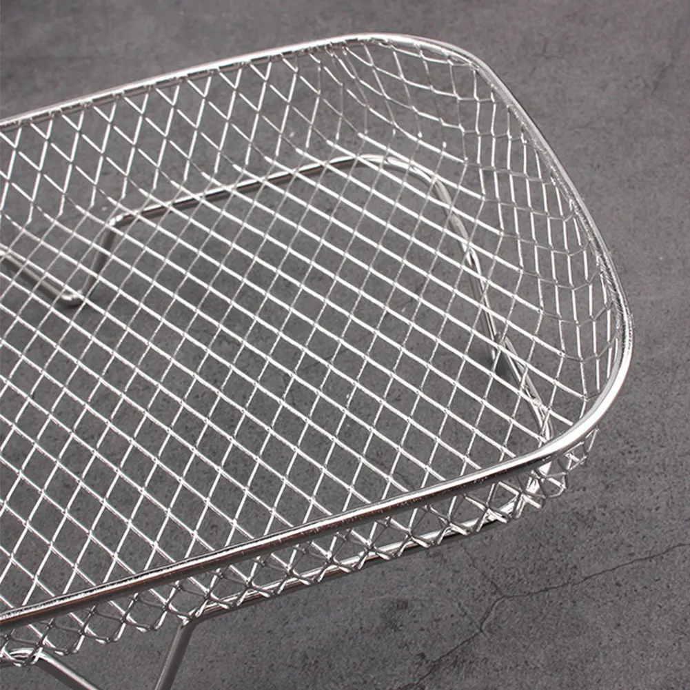 رف مقلاة هوائية رف شواء من الفولاذ المقاوم للصدأ مقلاة هوائية فرن شواء باخرة 3 طبقات سلة شواء شبكية للمطبخ المنزلي