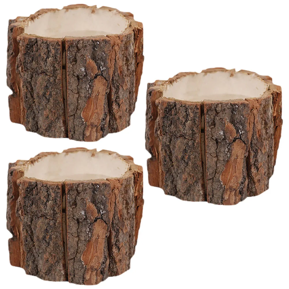 

3 Pcs Pen Holders Log for Desk Men Desktop Pencil Simple Cup Organizer Cups Decor Office