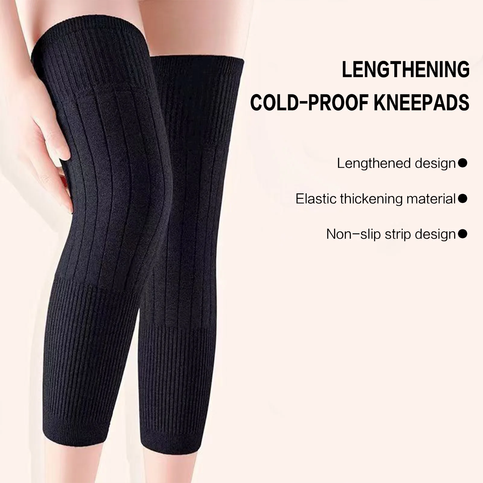 Утолщенные осенне-зимние наколенники унисекс, зимняя защита суставов, морозостойкая подушечка для ног, спортивные бесшовные наколенники, удлинение