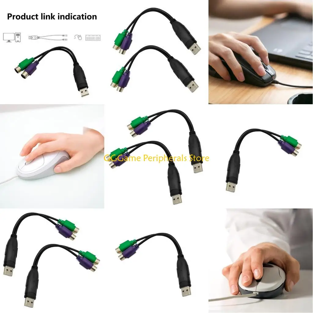 

U55B Stable to USB Adapter USB To 2PS/2 Adapter For Efficient Linking