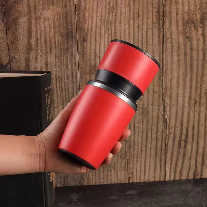 Travel Coffee Mug Grinder Filter Built-in Set Manual Coffee Mocha Maker
