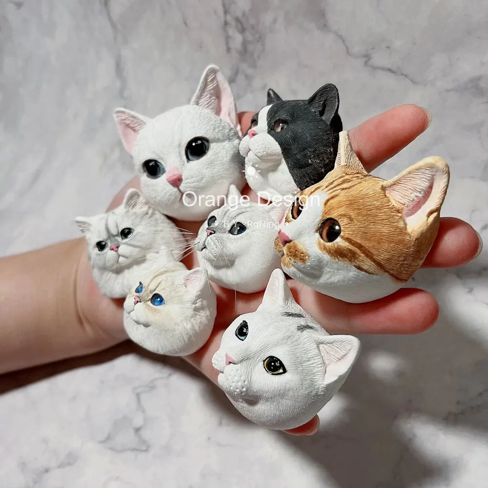 Cute Cat Head Silicone Mold Handmade Aromatherapy Gypsum Soap Pet Kitty Birthday Avatar Fondant Mold DIY Car Air Vent Decoration
