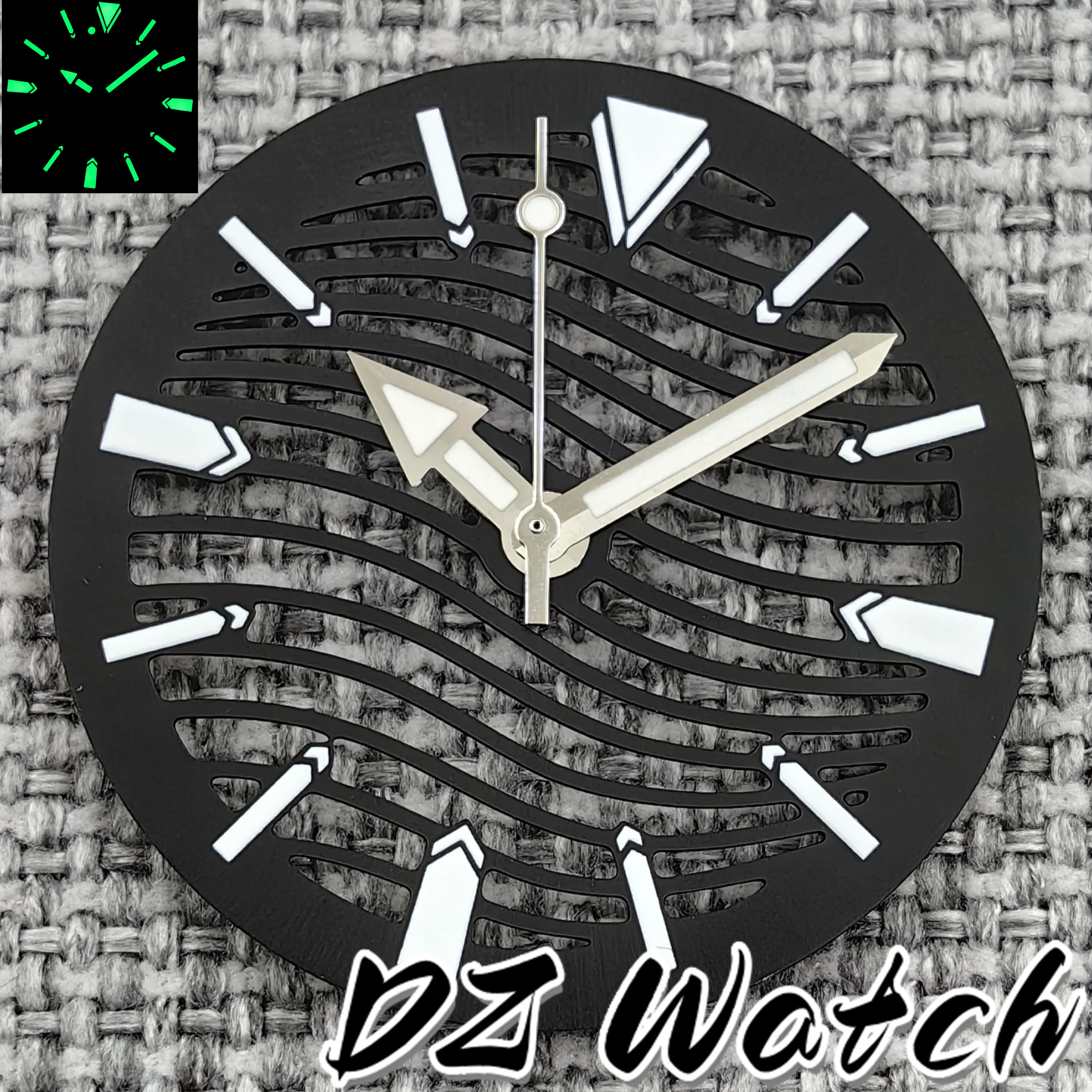 

Новинка 2025 года, модный и крутой черный полый циферблат часов диаметром 29 мм с полыми стрелками C3, светящийся механизм NH70/NH72