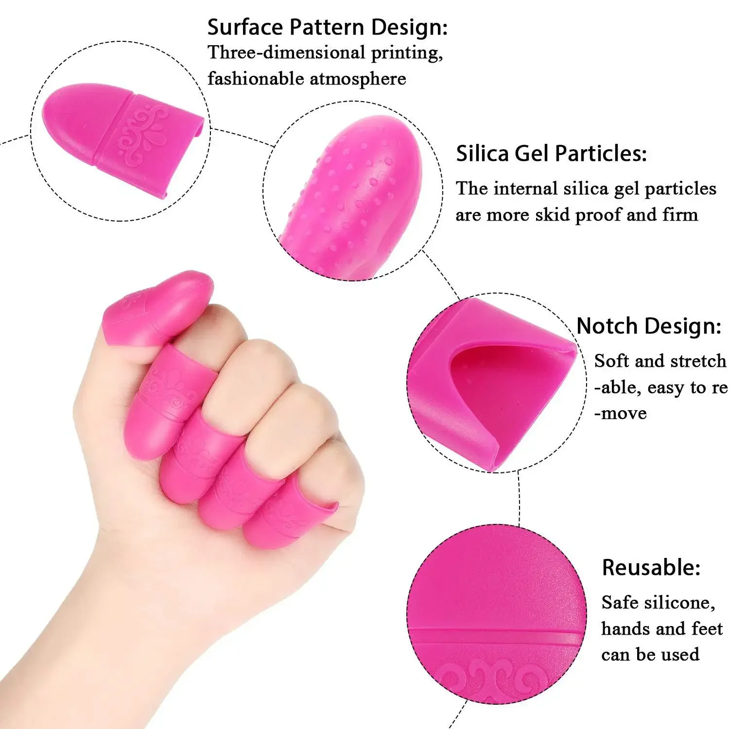 5pcs Nail Polish Clip Soak Off Silicone Cap UV Gel Lak Remover Wraps Degreaser Cleaner Tips Fingers Cover Varnish Manicure Tools