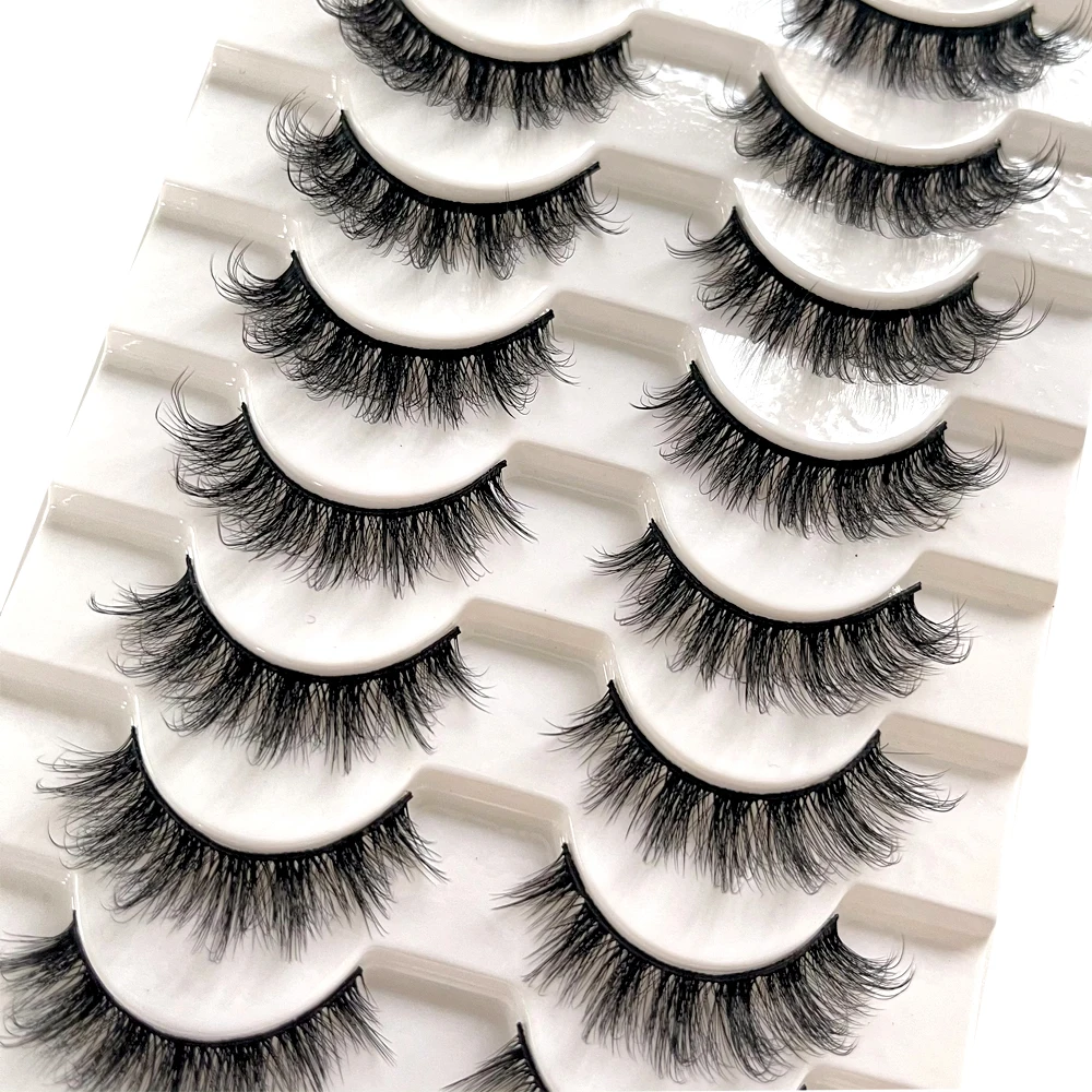 2022 New 10 Pairs Natural False Eyelashes Fake Lashes Long Makeup 3d Mink Lashes Extension Eyelash Mink Eyelashes for Beauty