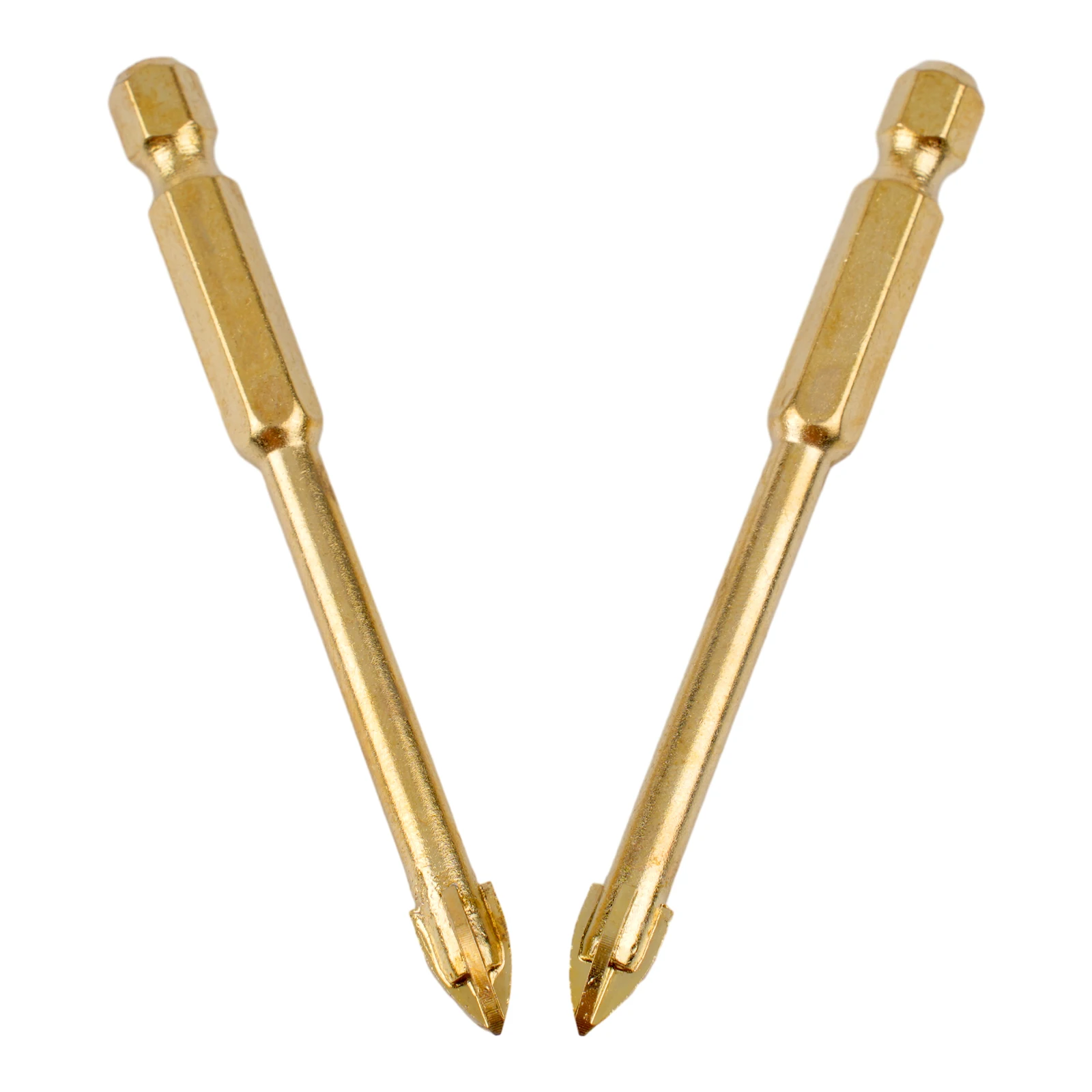 Set di punte da trapano da 10 pezzi da 6mm trapano in vetro con gambo esagonale a testa di lancia con 4 taglienti per la perforazione del vetro di marmo di piastrelle di ceramica di vetro