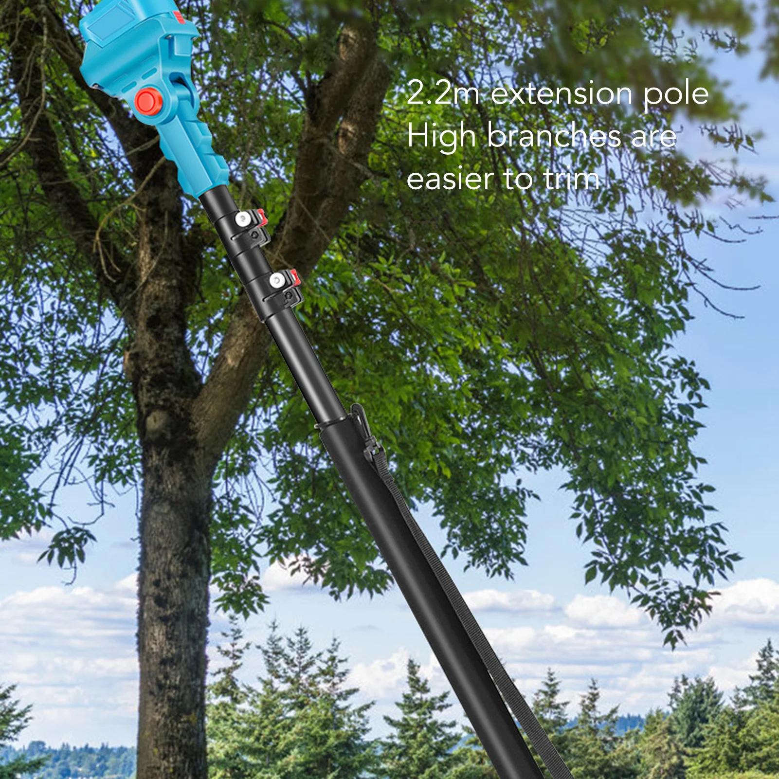 Pruning Telescoping Rod Telescoping Pruning Pole Aluminum  Adjustable Length Non Slip Texted Handle for Electric Pruner