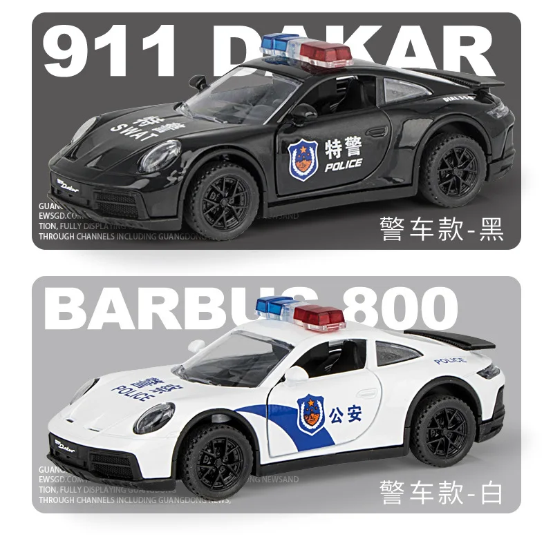 Nuevo modelo de coche deportivo 911 de 1 a 32mini con sonido y luz, coche de juguete para niños, modelo de sonido, regalo ornamental de escritorio