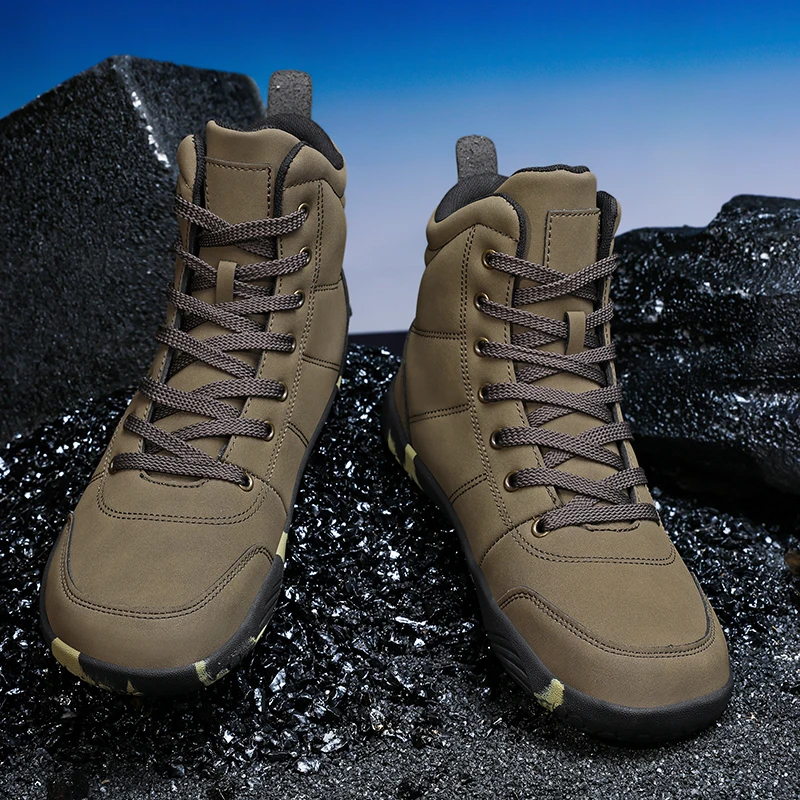 

Новые мужские тактические кроссовки с широким носком для активного отдыха, нескользящие, из кожи, для ходьбы, походов и альпинизма