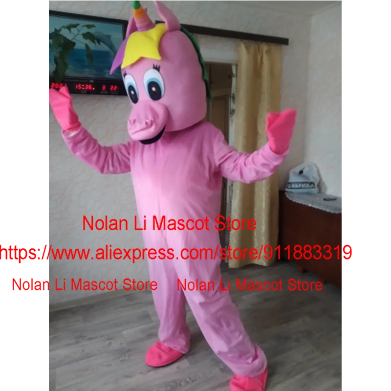 

New Unicorn Mascot Costume Cartoon Anime Cosplay Pink White Rainbow Magic Catwalk Stage Promotional Masquerade 1044