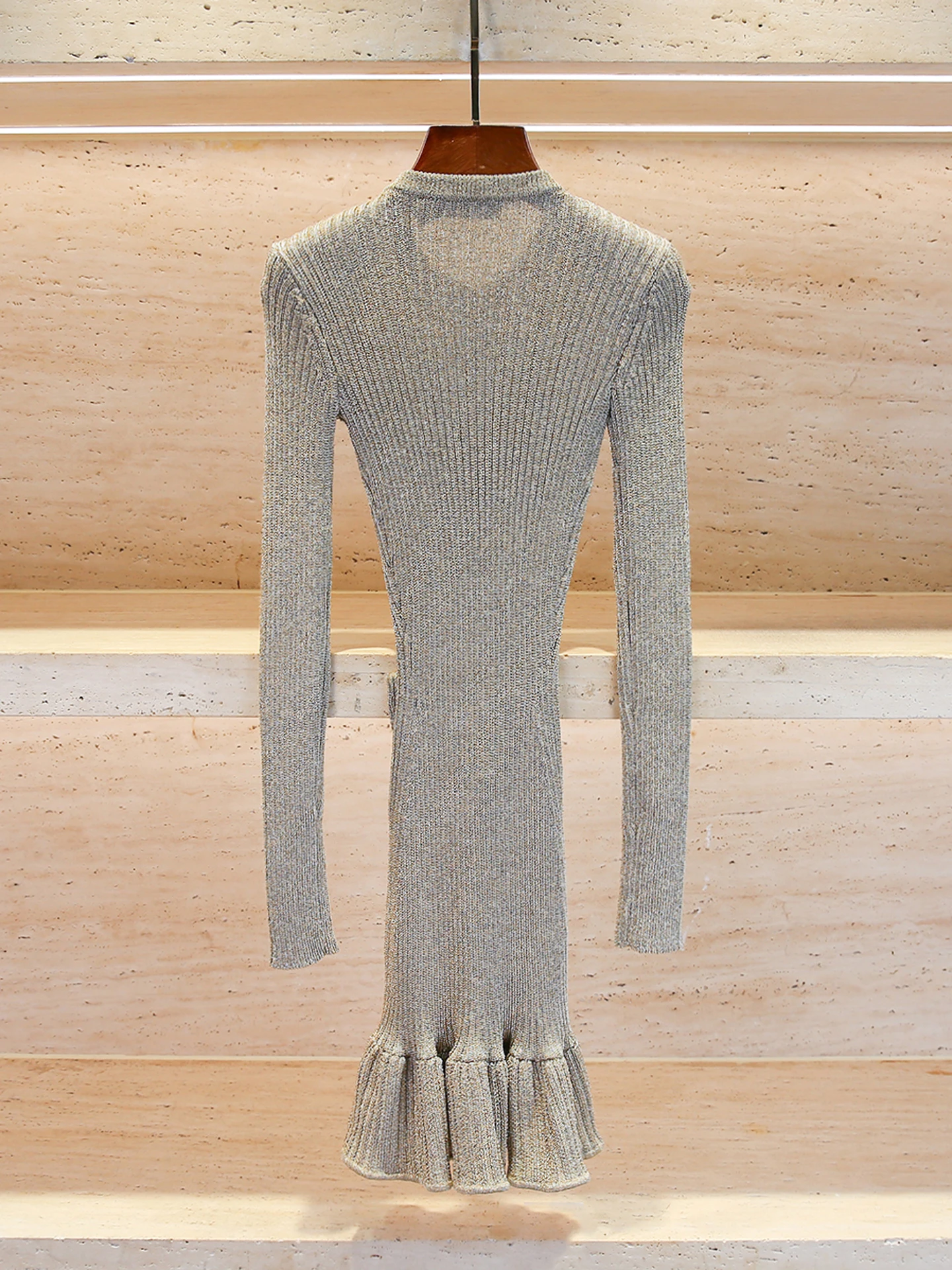 Coda fi lavorata a maglia di fascia alta con finiture in pizzo in piccola fraanza Sle per le donne Stagione autunnale Pendolarismo semplice a vita alta