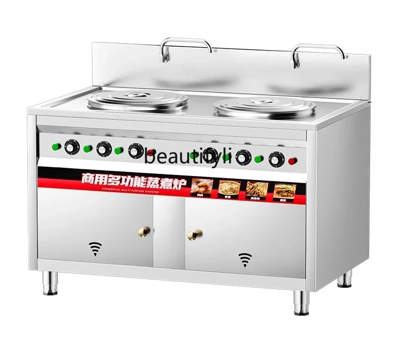 

A61 Electric Heating Gas Noodle Cooking Bucket Multifunctional Double Head Double Bucket Furnace Electric Cooking Pot Braised