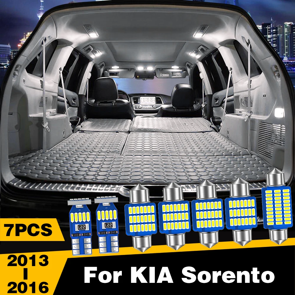 7 Pcs LED Highlight Car Interior Dome Reading Light Roof Lamp Accessories For KIA Sorento 2013 2014 2015 2016
