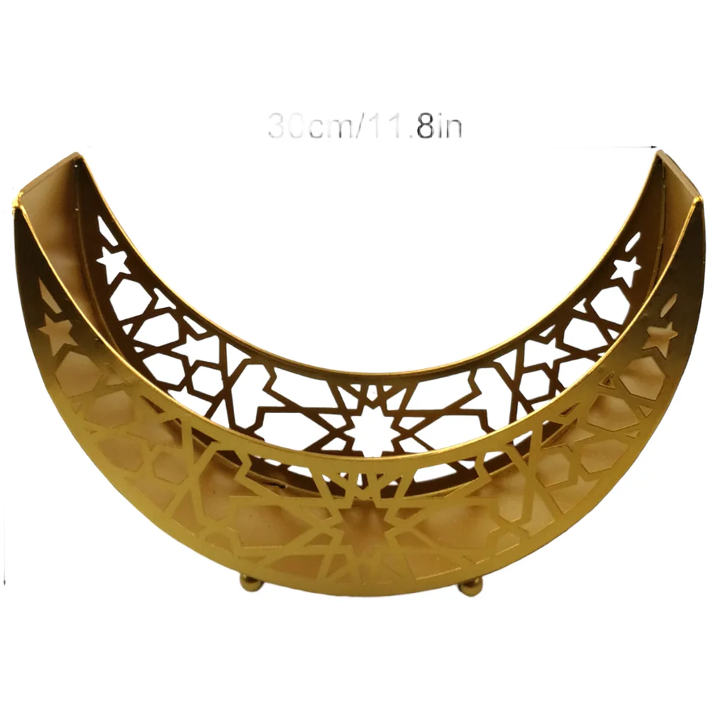 Fruit Display Moon Star Tray Indoor Outdoor Use Celestial Pattern Iron Construction Multipurpose Use Three-piece Set