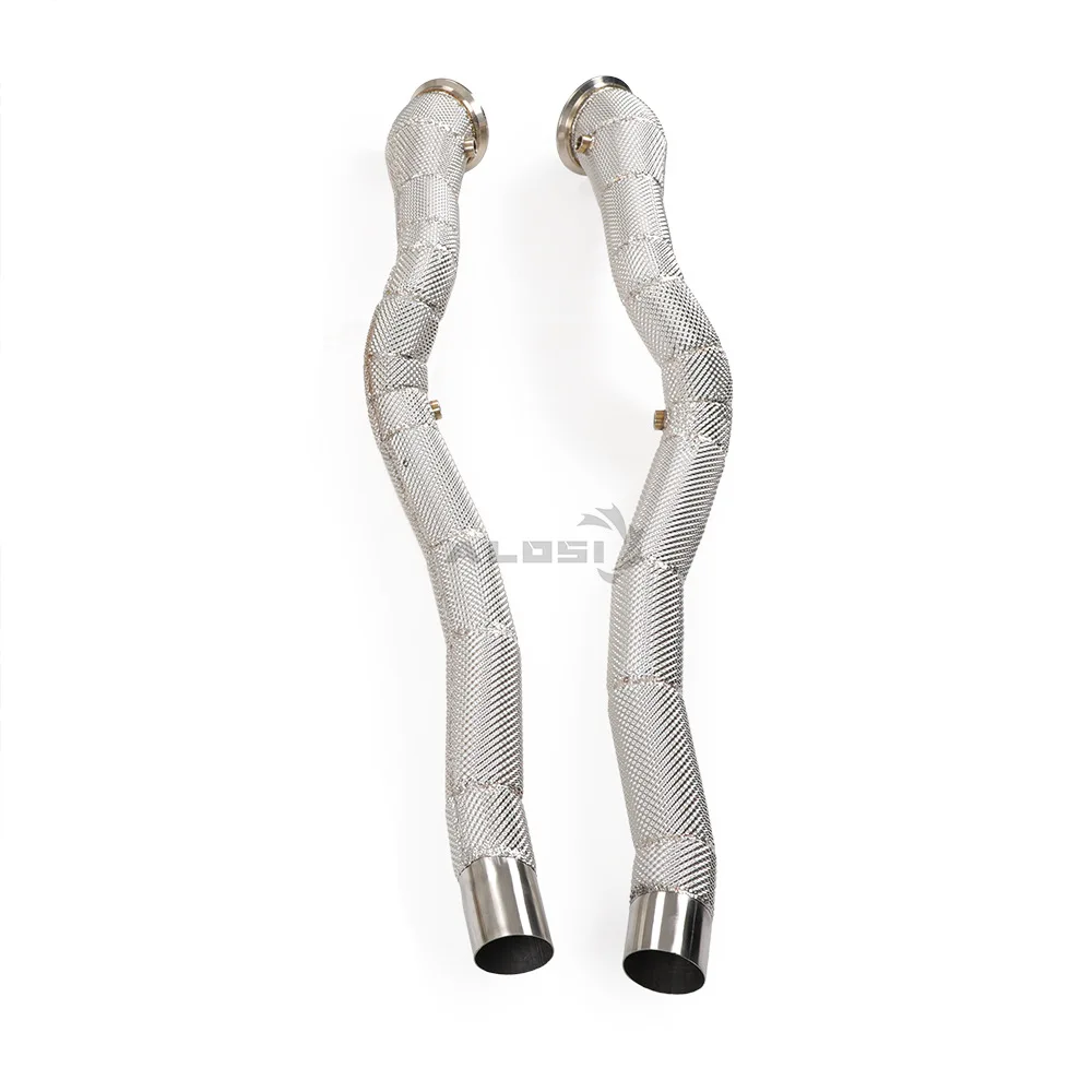 مناسبة لفيراري F12 6.3 V12 2012-2017 ماسورة سفلية من الفولاذ المقاوم للصدأ مع عزل