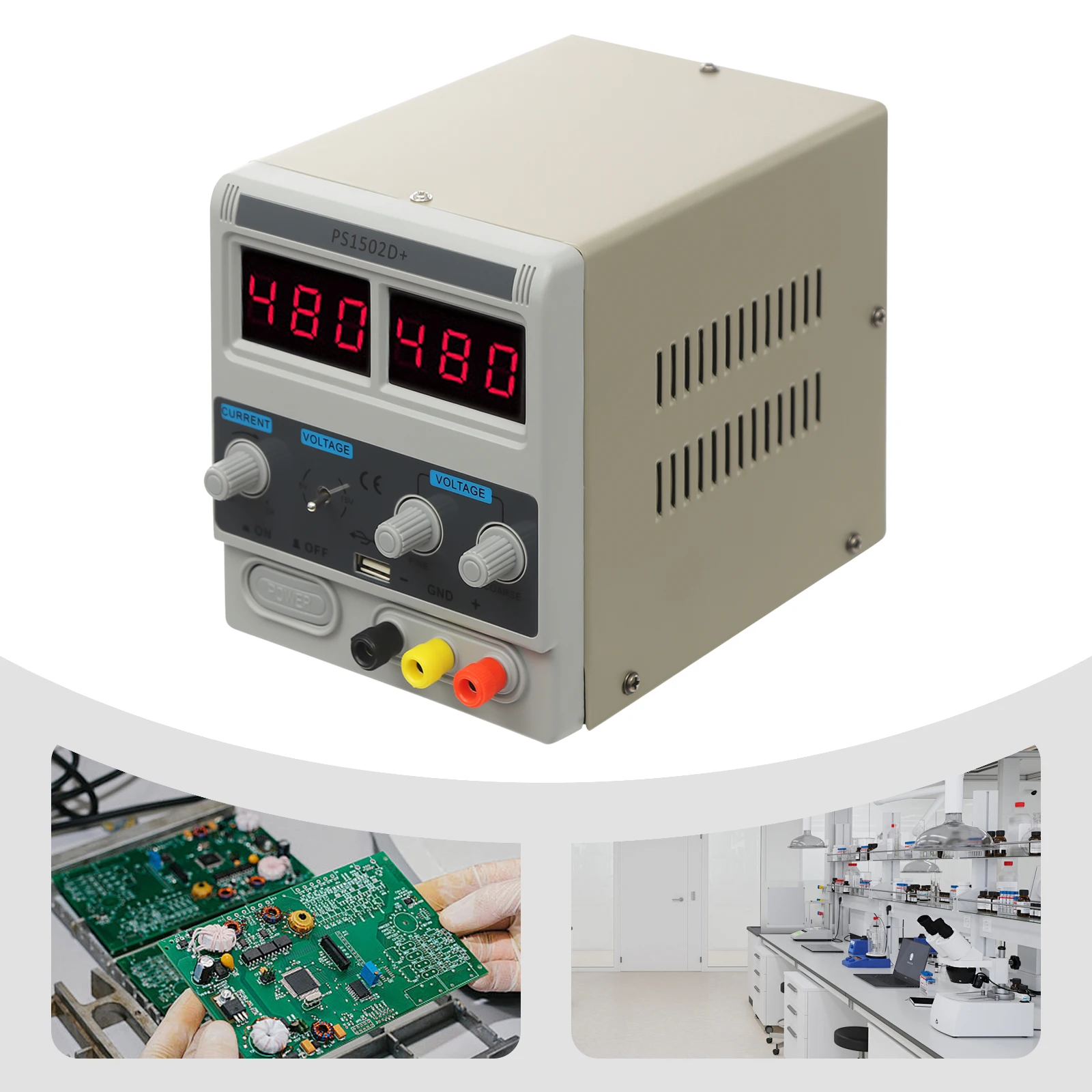 Alimentatore CC regolabile 0-15 V 2 A con display a LED Regolatore di tensione variabile di precisione per riparazione di telefoni e test di elettronica