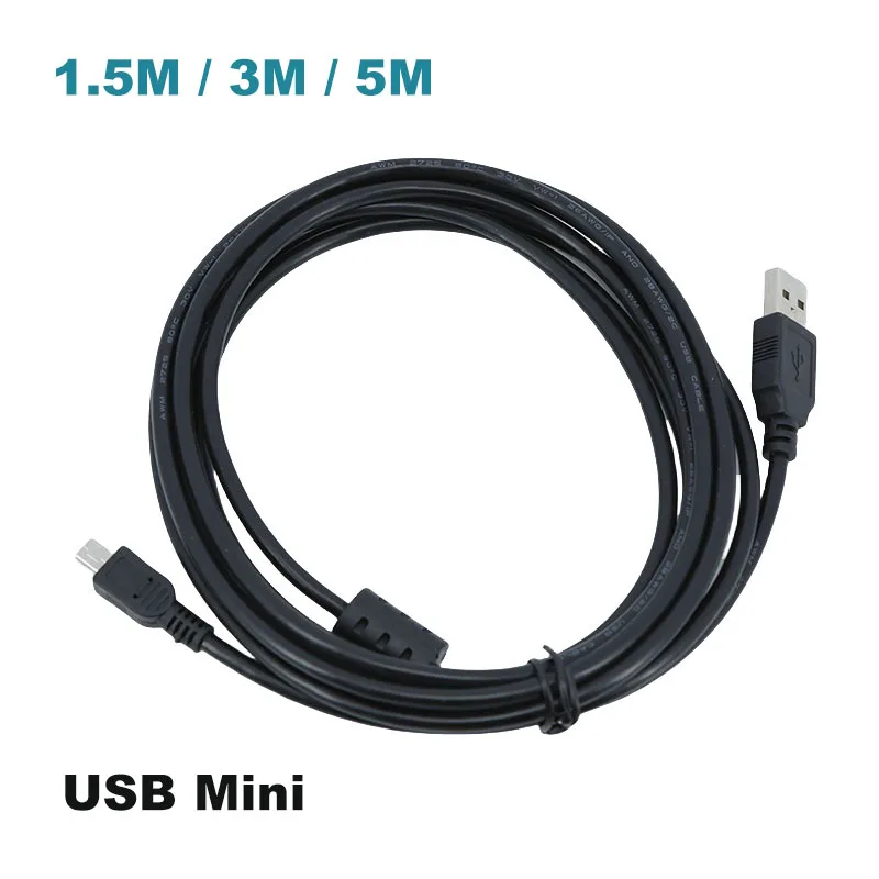 

1.5m-5M Mini B 5pin USB male To USB male T port Fast data transmission extend Charger MP4 Player Car DVR GPS Digital Camera HDD