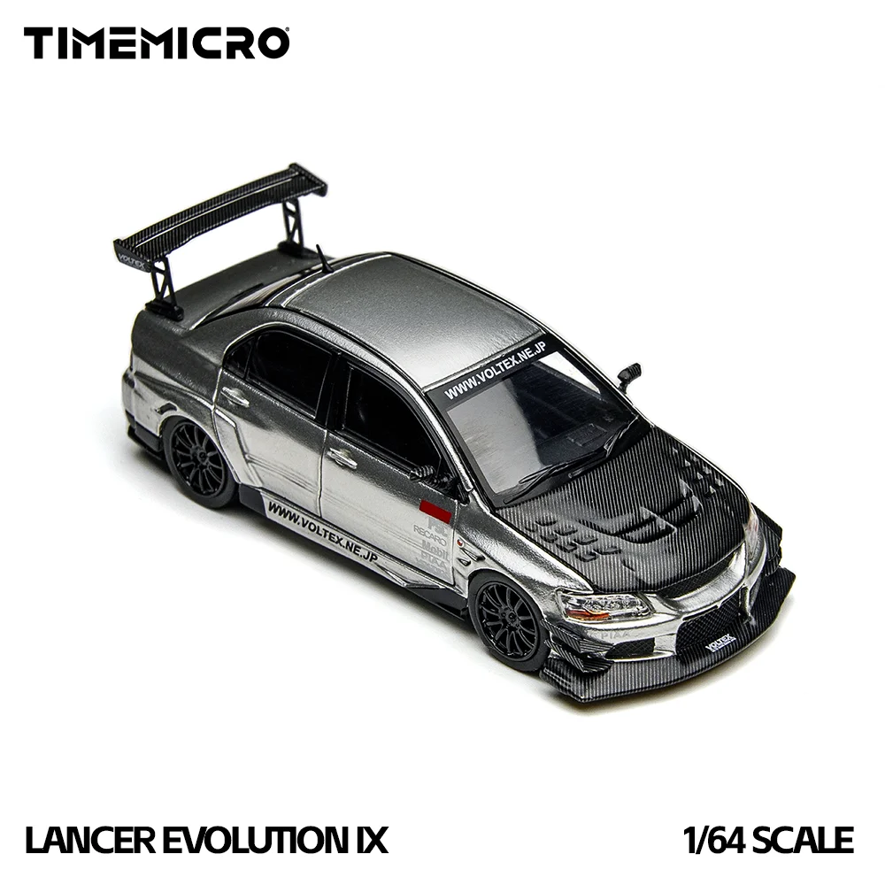 *Pre-order*TimeMicro1:64 EVO 9 Silver Open Cover Version Simulation Alloy Car Model for Hobby&Collectibles&Display