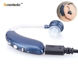 Rechargeable Hearing Aids BTE Hearing Aid Ear Hearing Device for Deafness Adjustable Sound Hearing Amplifier Hearing Loss