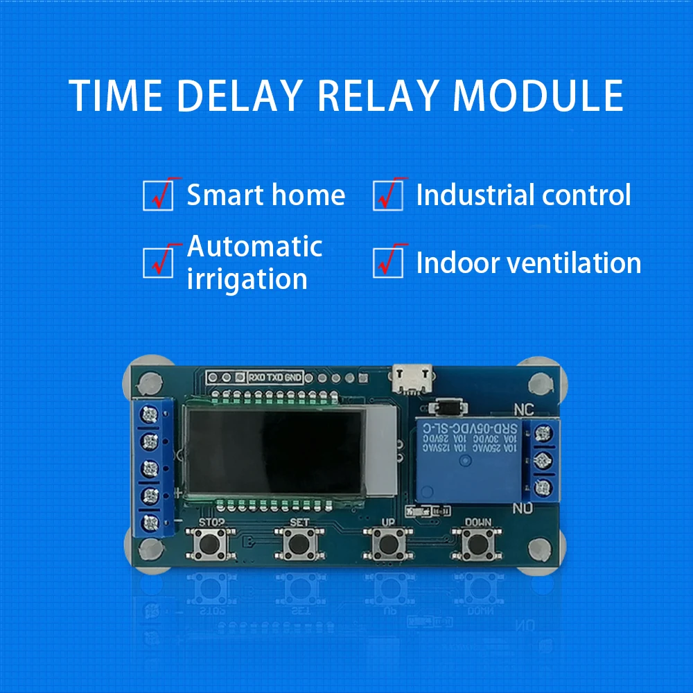 مايكرو USB 5 فولت شاشة الكريستال السائل تأخير وحدة التتابع دعم الري التلقائي وضع النوم وظيفة إيقاف الطوارئ تيار مستمر 5-30 فولت