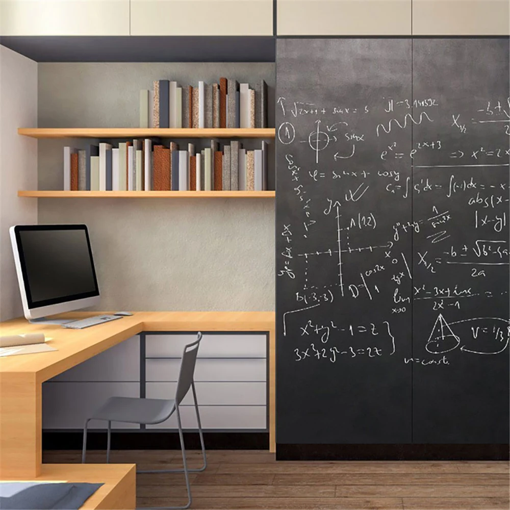Blackboard Wallpaper Blackboard Wall Sticker Removable PVC Draw Mural Decor Art Chalkboard Wall Sticker for Kids Rooms Durable