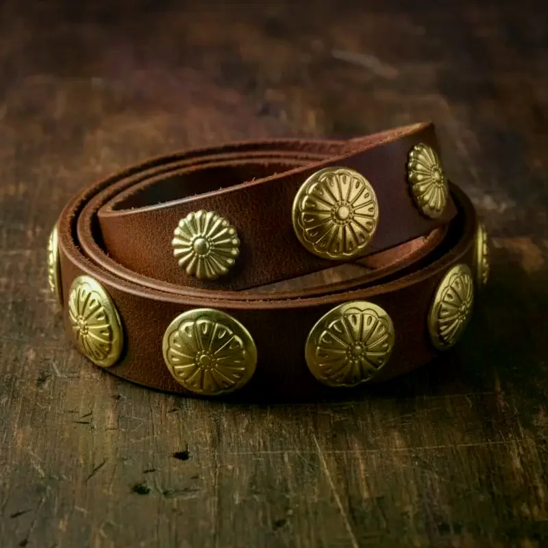 

High-End Brass Wallet Buckle Leather Decorative Studs Brass Chrysanthemum Studs Belt Buckle Decoration Pure Copper Hardware