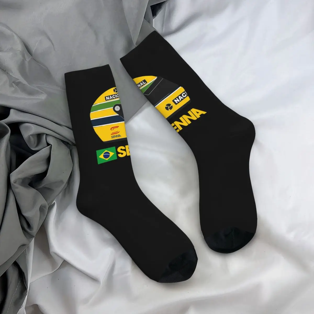 Ayrton Senna kaus kaki Retro pria, kaus kaki lari antiselip kustom musim dingin pria